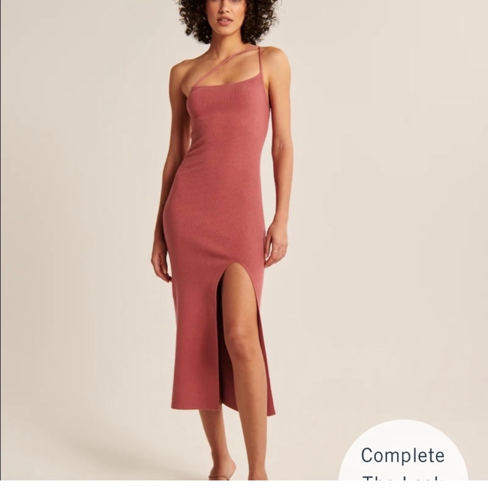 Abercrombie and Fitch ribbed knit midi dress with side slit